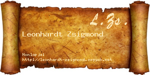 Leonhardt Zsigmond névjegykártya